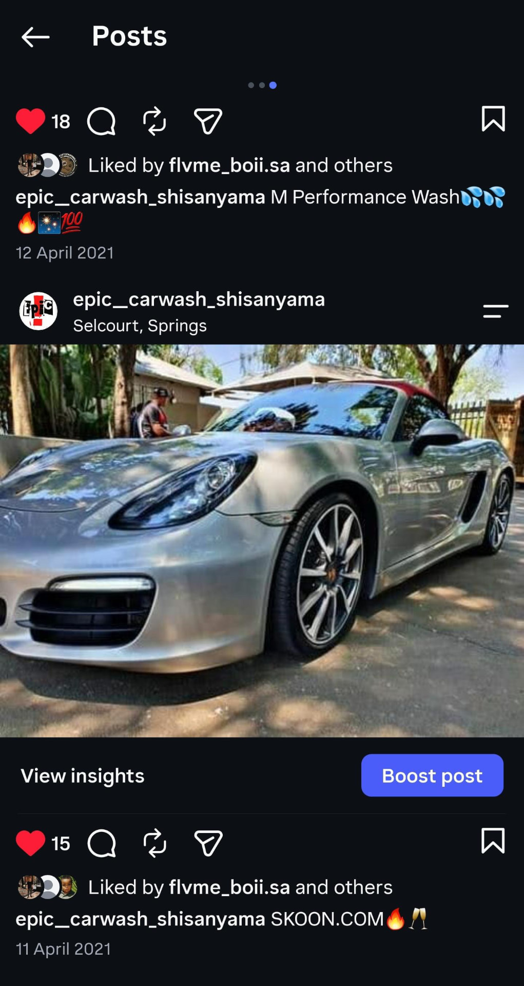 EPIC social post featuring an Audi R8